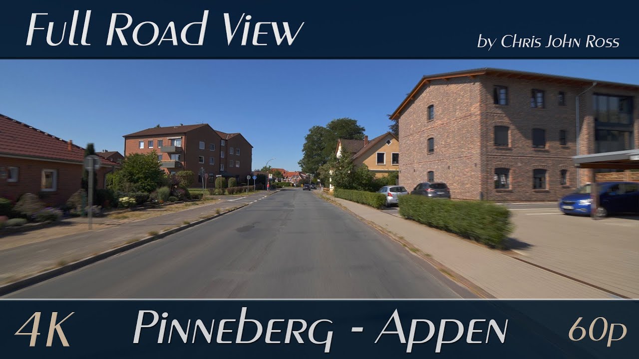 Pinneberg - Appen, Schleswig-Holstein, Germany: Mühlenstraße, Hauptstraße - 4K (2160p/60p) Ultra HD