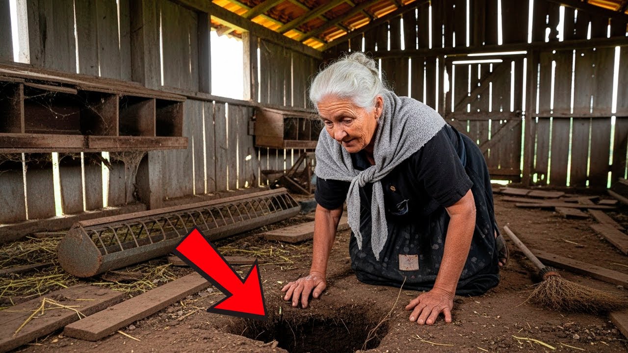 IDOSA FOI LIMPAR O GALINHEIRO ABANDONADO — E ENCONTROU UM BURACO QUE ESCONDIA O SEGREDO DA FAZENDA