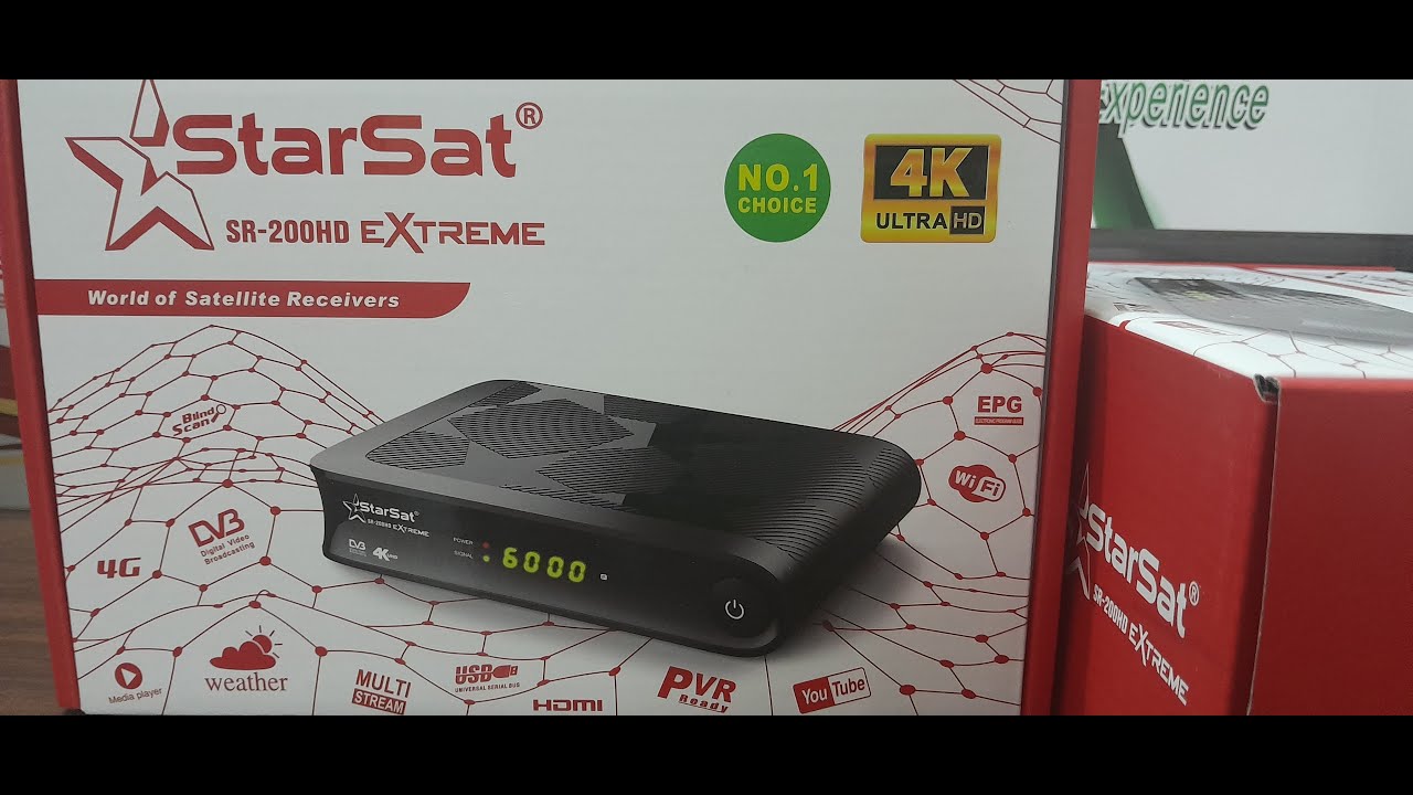 STARSAT SR-200HD Extreme 4K UHD Digital Satellite Receiver 10bIT Supported l Unboxing l English