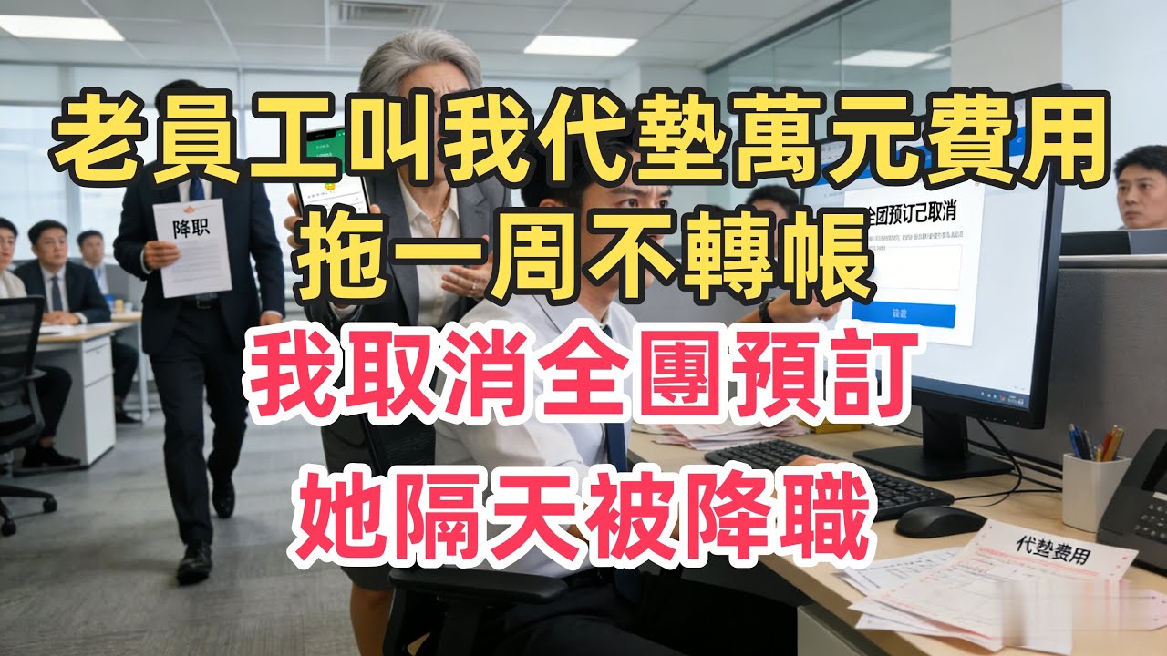 老員工叫我代墊萬元費用，拖一周不轉帳，我取消全團預訂，她隔天被降職！