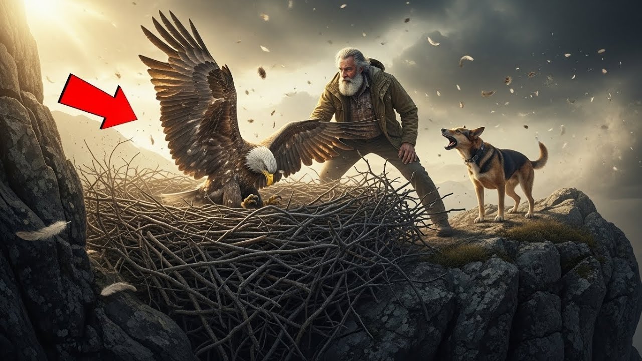 Отважный старик и его собака рискуют всем, чтобы спасти орла