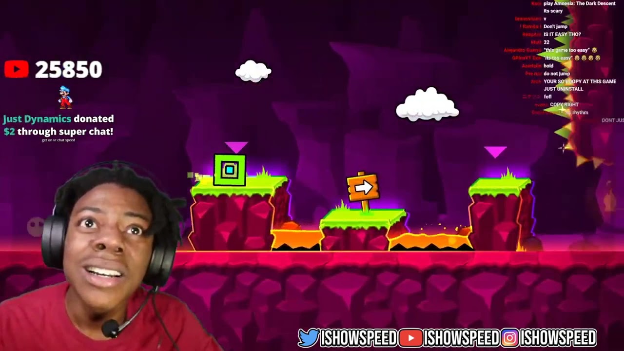 ISHOWSPEED DOESN'T KNOW WHAT LANGUAGE TO SPEAK AFTER PLAYING GEOMETRY DASH