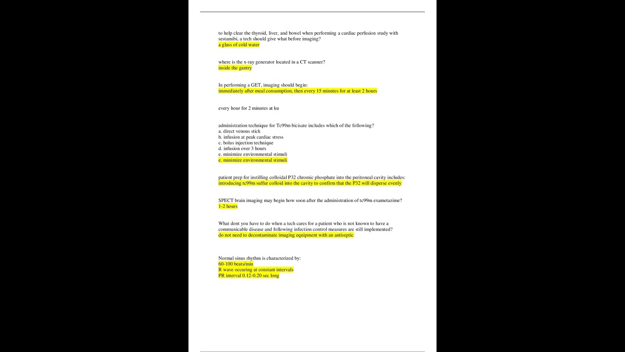 Nuclear medicine board review Exam 100 out of 100 312 Questions and Answers  GRADED A