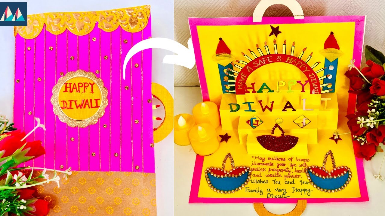 Pop Up Diwali Card | Handmade Diwali card making ideas | greeting card | Diwali Card |