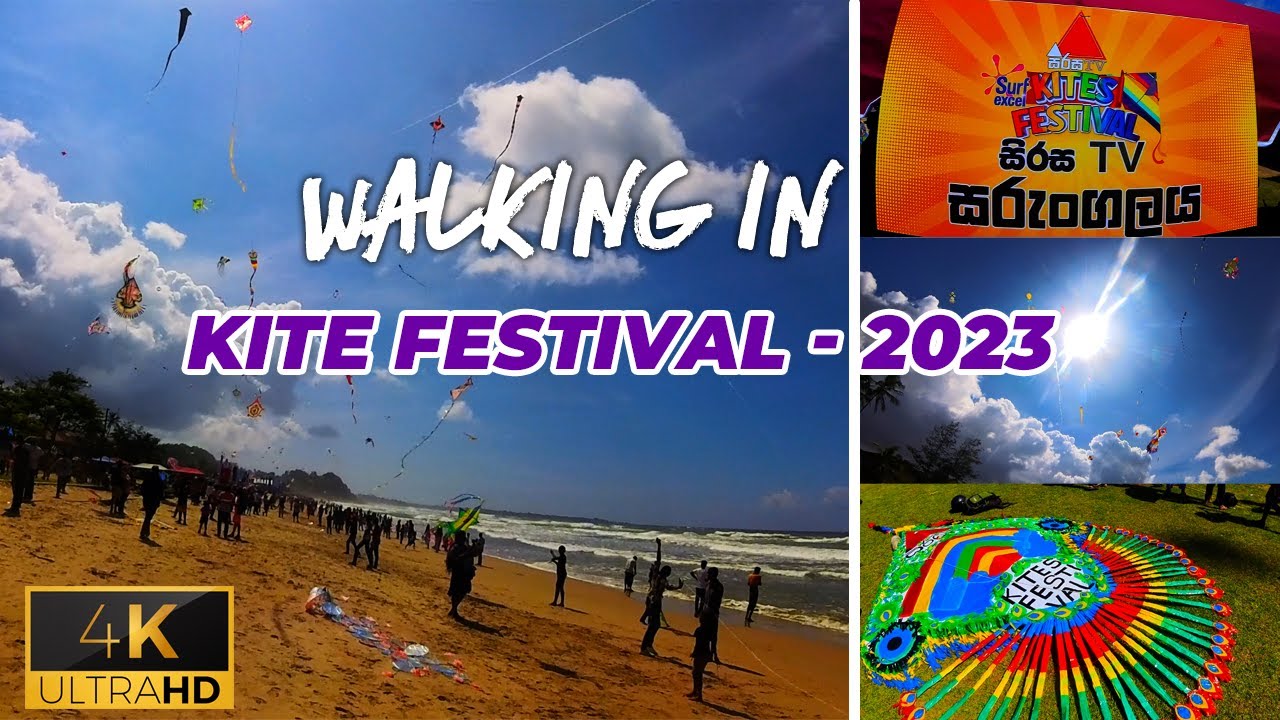Kite Festival - Sri Lanka 2023 🤩 |  Walking Tour 😍🐾 #ASMR | No Talking | Real Sound