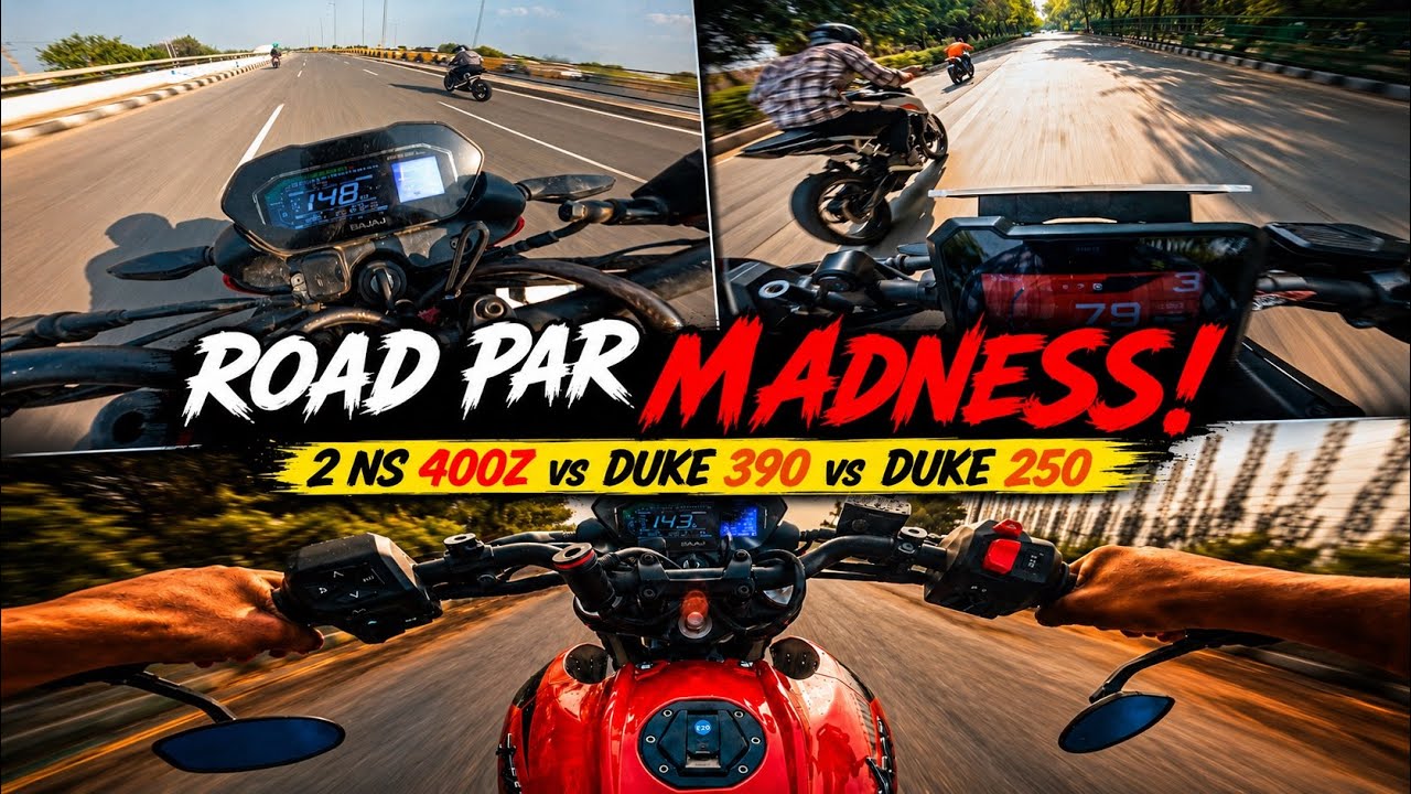 🔥 NS 400Z Gang vs Sab! | Duke 390, Duke 250 Aur Road Par Mile Challengers 🤯