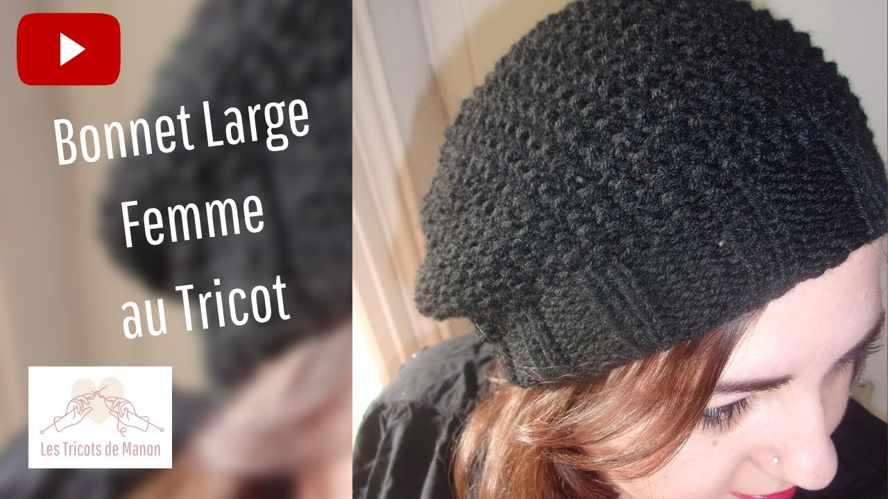 Bonnet large femme au tricot