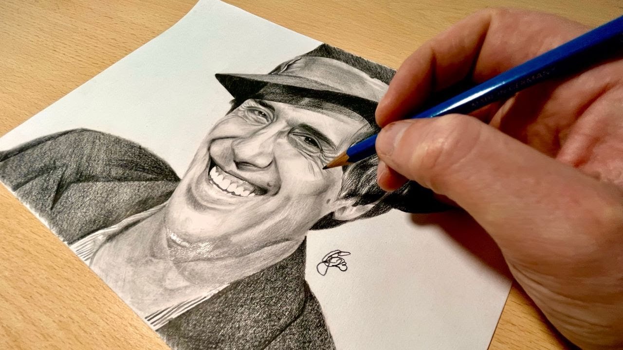 Disegnando Adriano Celentano - Timelapse realistic drawing