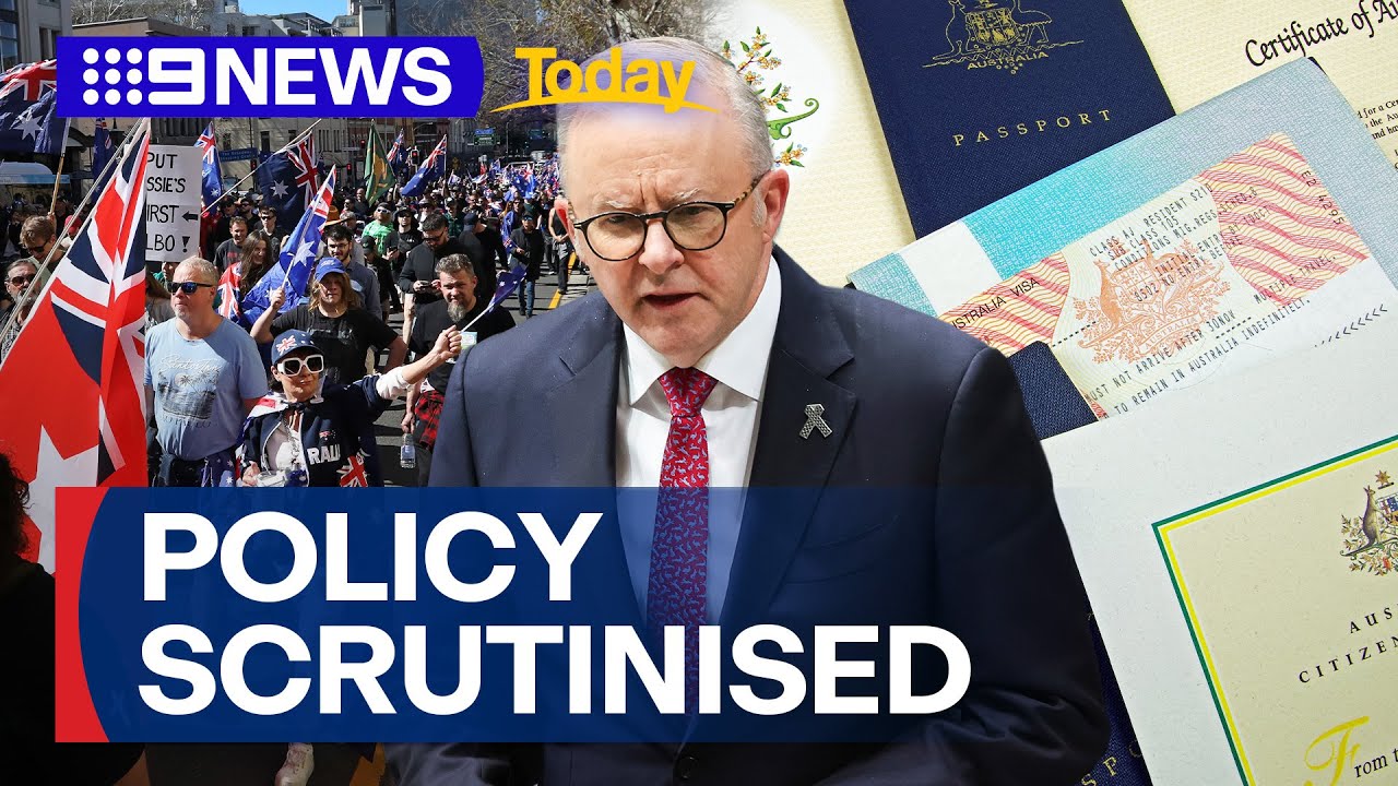 Government under pressure over migration target after anti-immigration rallies | 9 News Australia