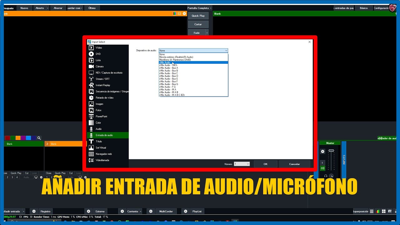 Como AÑADIR Una ENTRADA De AUDIO Y MICRÓFONO En VMIX