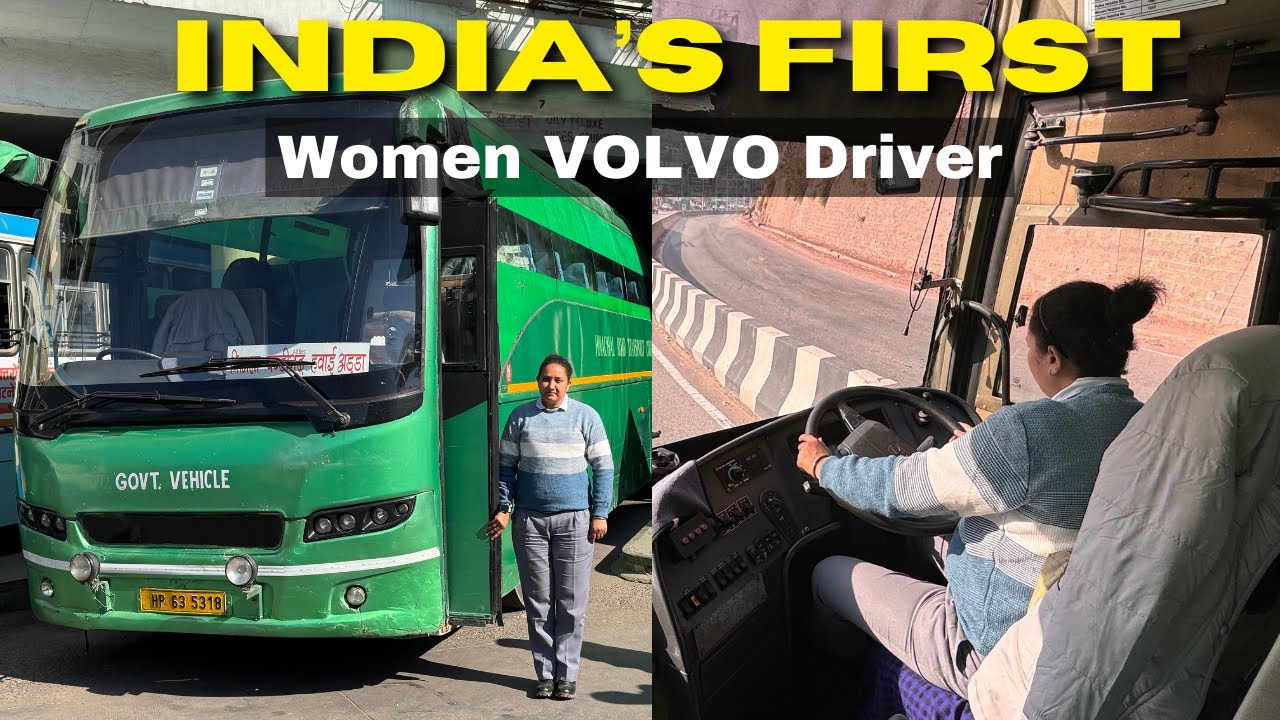 INDIA's FIRST LADY VOLVO Driver | SEEMA THAKUR Ji - HRTC VOLVO journey | Shimla to Chandigarh #hrtc