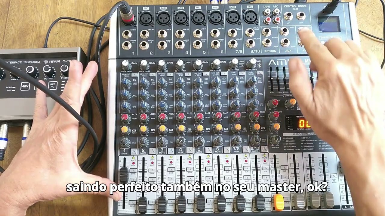Estrutura de Ganho na Mesa de Som.