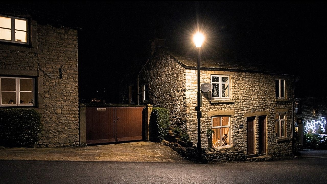 Walking at Night Through Castleton Village
