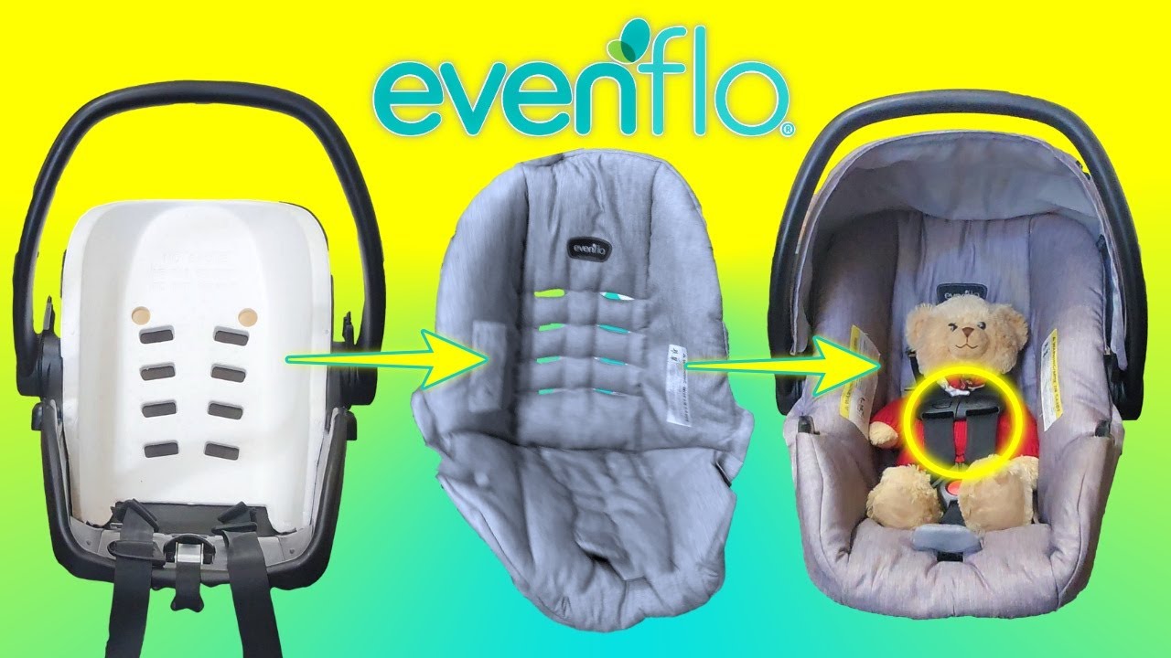 How To Remove & Reassemble Evenflo Baby Car Seat Cover + Adjust Shoulder Straps