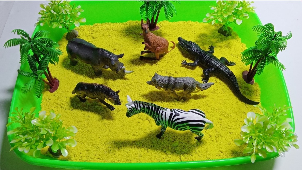 How to Build a Safari Animal Habitat 🦁 DIY Wild Animal Playset with Kinetic Sand ASMR