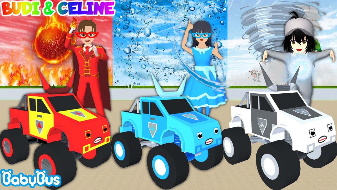 Yuta Mio Celine Sang Penyelamat Jadi Superhero Buat Markas Mobil Monster Panda Baby Api Air Angin