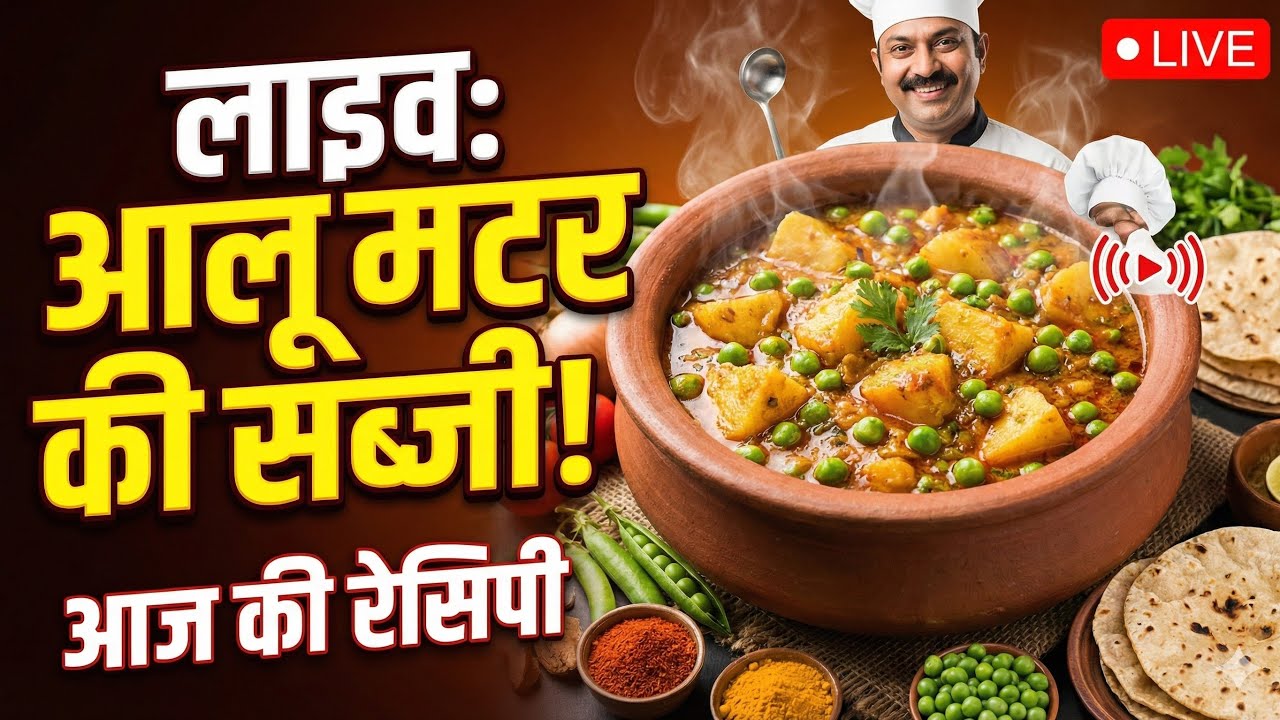 🔴 Live Cooking: Aloo Matar Ki Sabji | Ghar Jaisi Swadisht Recipe #cooking #food