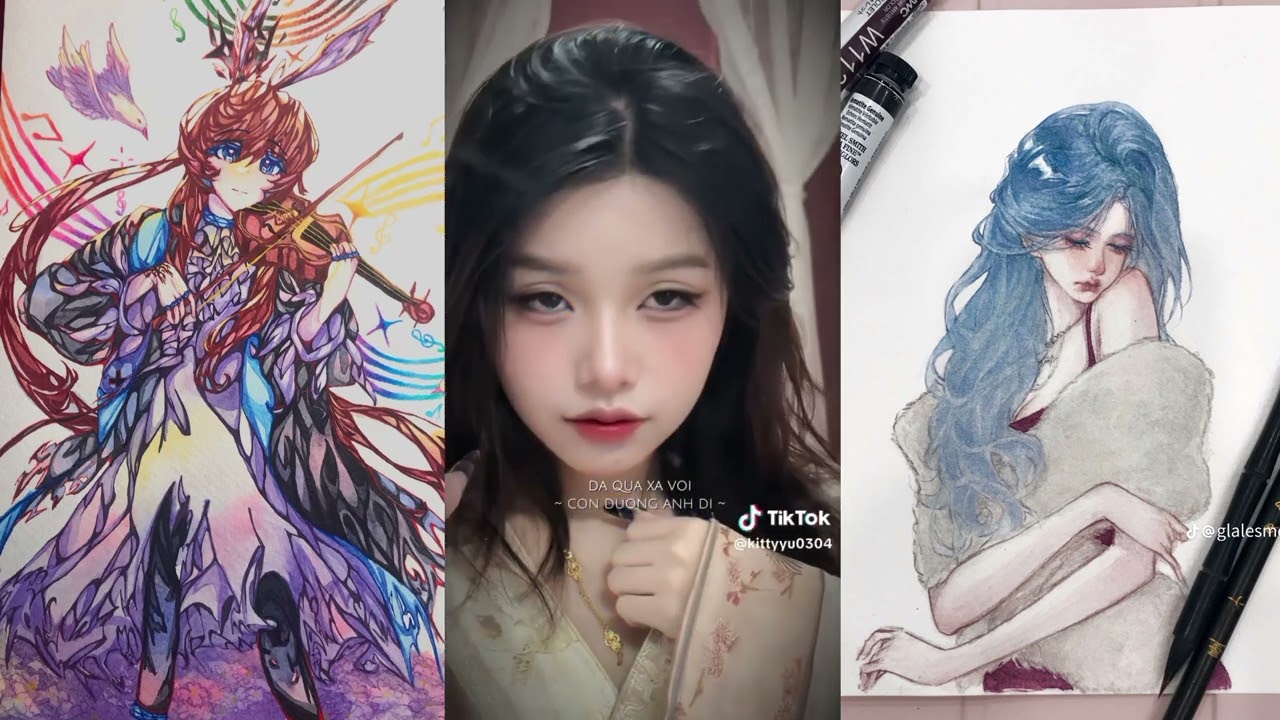 Tổng hợp 🌻 vẽ tiktok 🎨🪽🫧💯🫶🥀🫥