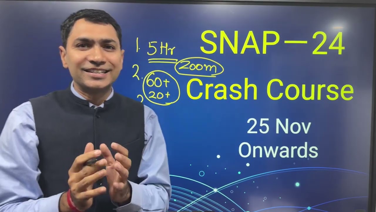 SNAP Crash course from 25th Nov 5 hours Daily Live Class #SNAP24 Symbiosis