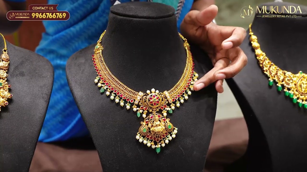 Beautiful gold necklace collection Mukunda Jewellers 