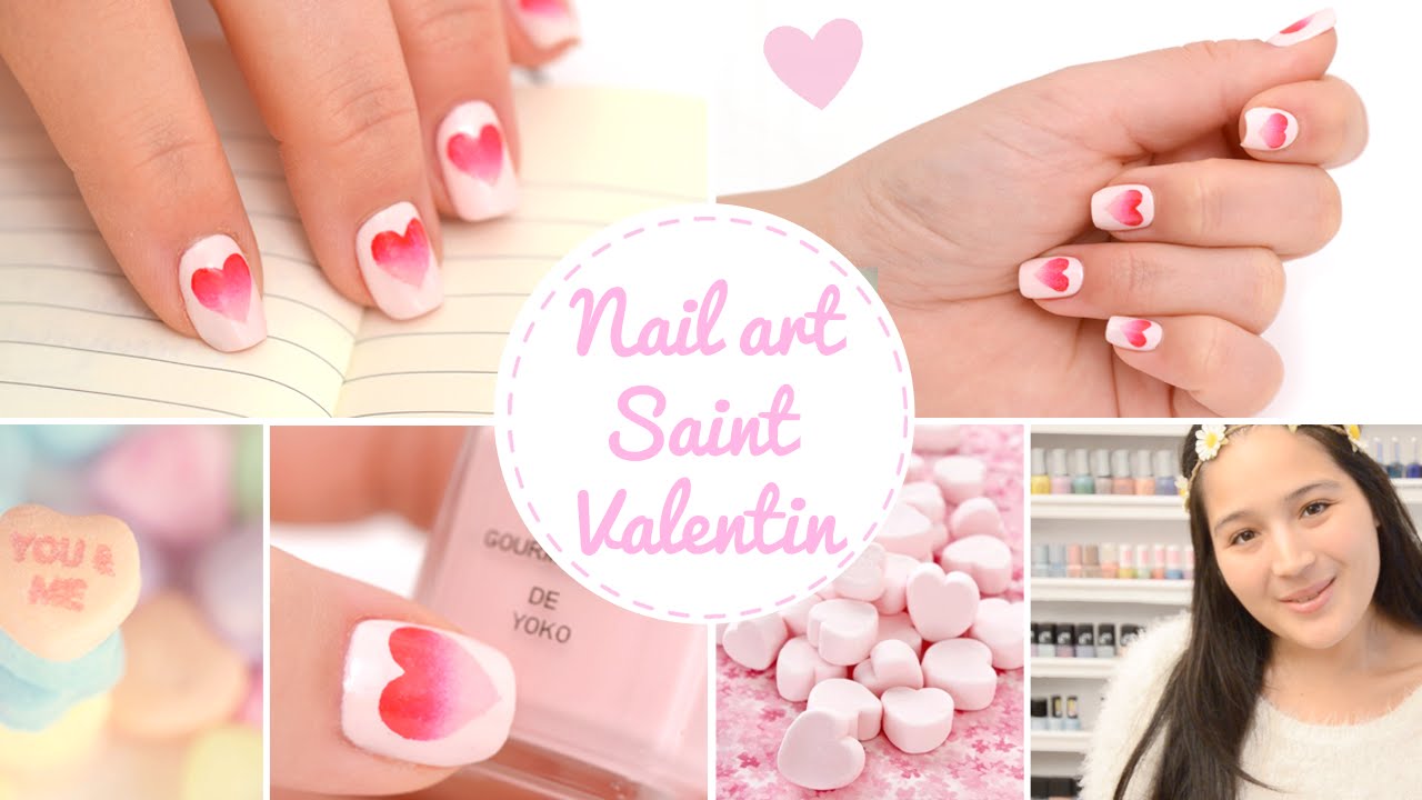 Nail art Coeur degradé Tie and Dye