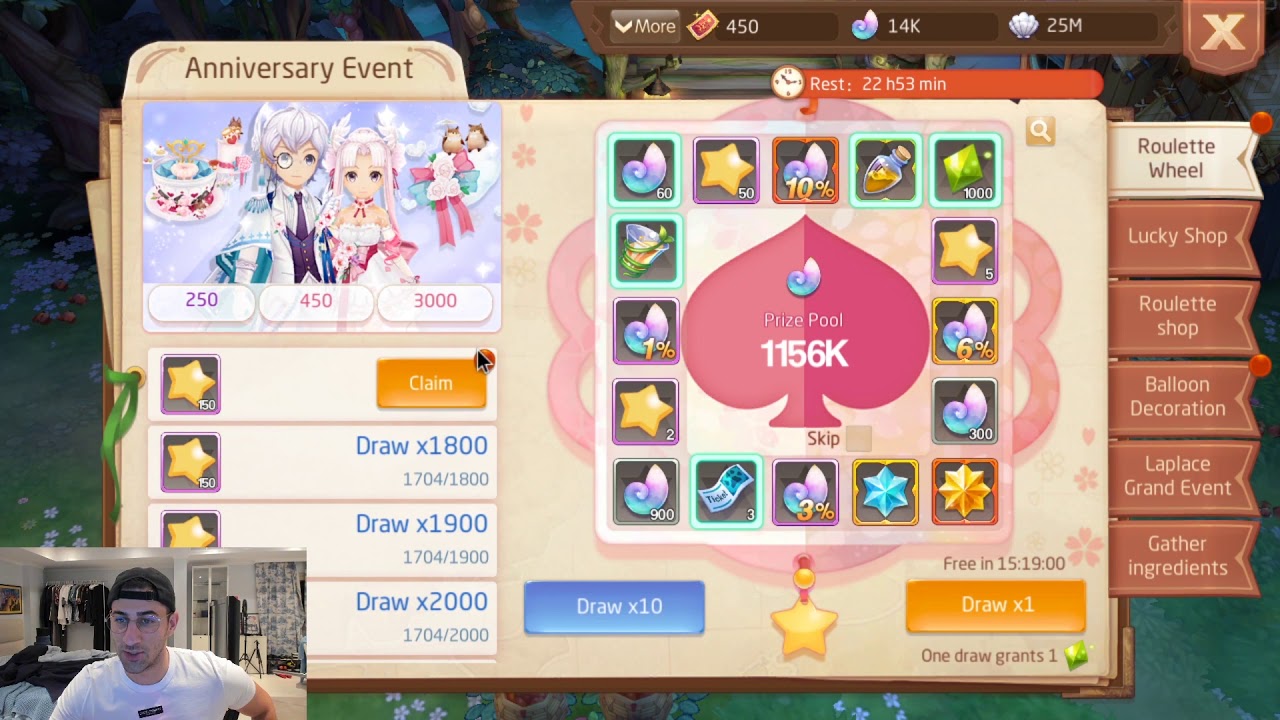 ( 2200 spins on Spiral Event )   Tales of Wind Anniversary Event