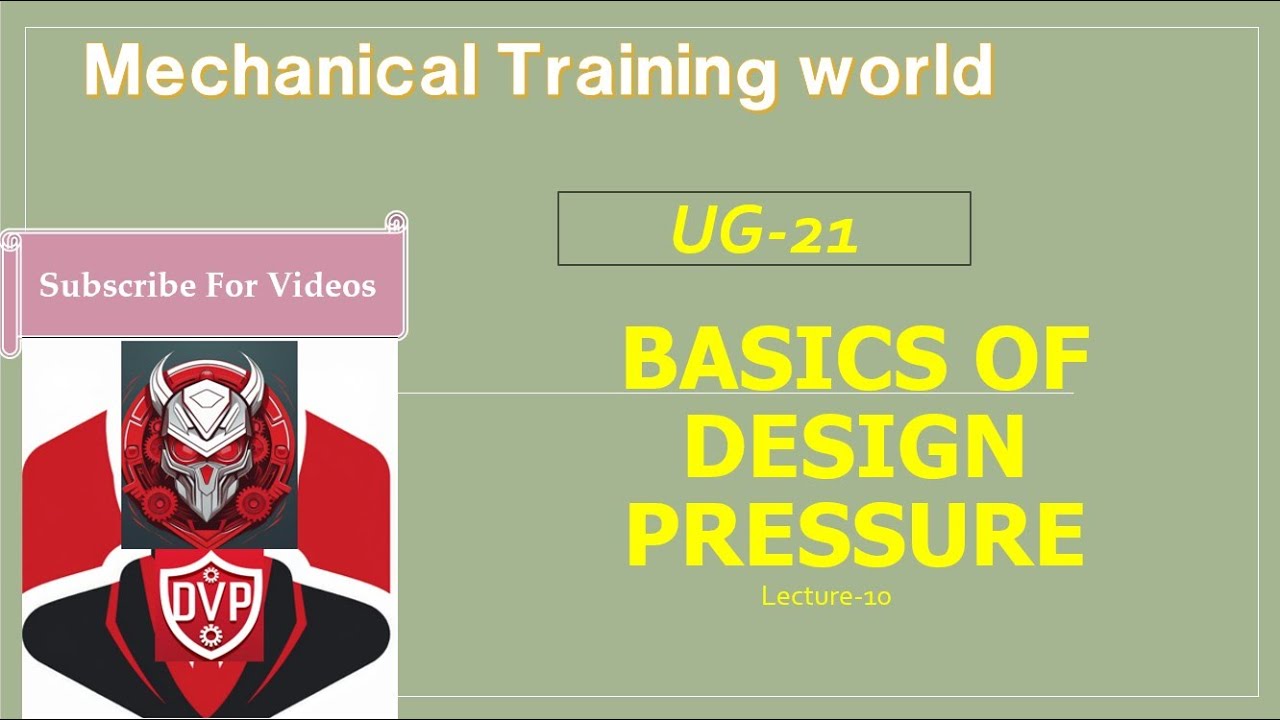 UG-21 BASICS OF DESIGN PRESSURE Lecture-10 ASME BPVC SEC-VIII DIV-1 training