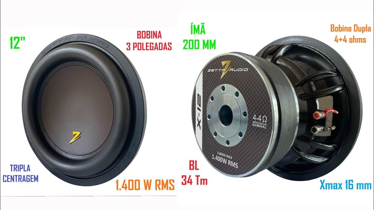 Mostrando detalhes do novo Zetta X-12 de 1.400 W RMS. O melhor Zetta já feito. Incrível!