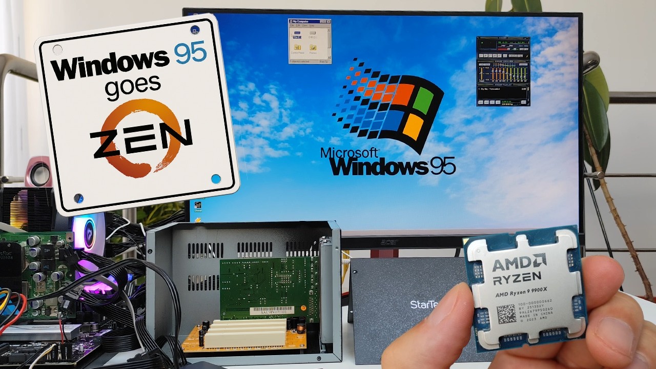 Windows 95 (RY)ZEN Again – Running NATIVELY on a Ryzen 9 9900X @ 4.4GHz