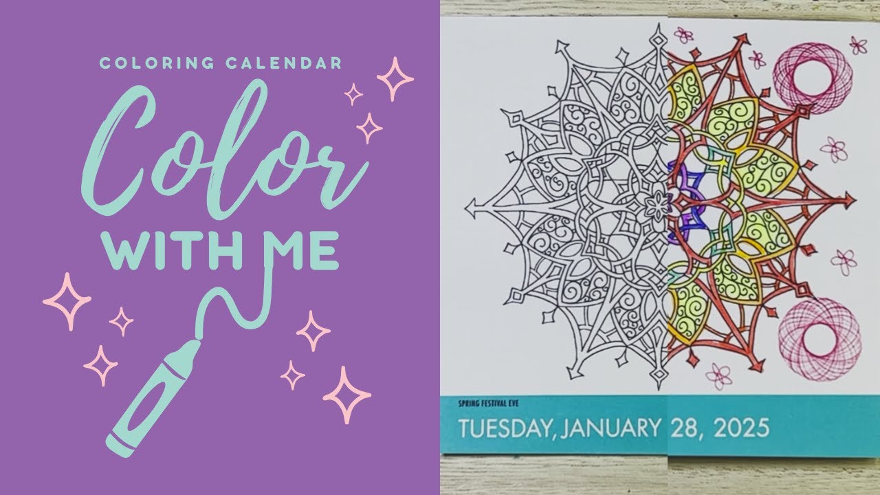 Daily Coloring Calendar 2025 | Color With Me [January  28] (Lo-fi)
