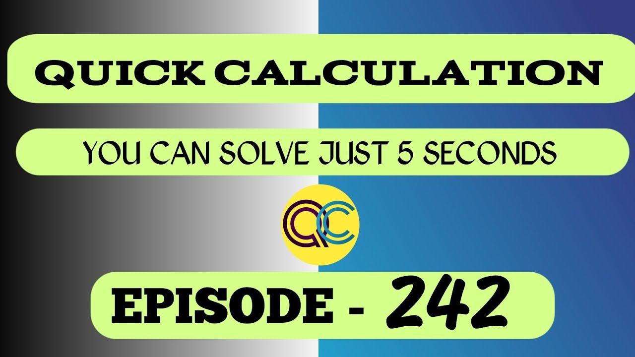 Viral Maths Navneet Sir Episode #242 @QuickCalculation