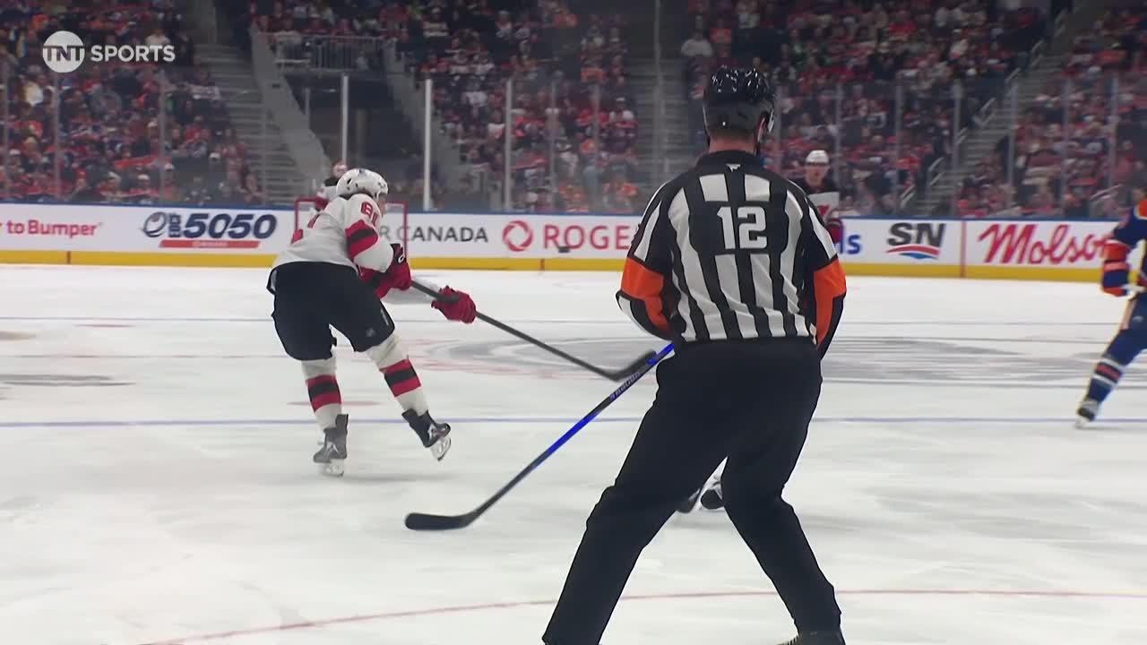 Cody Glass scores a goal against the Edmonton Oilers