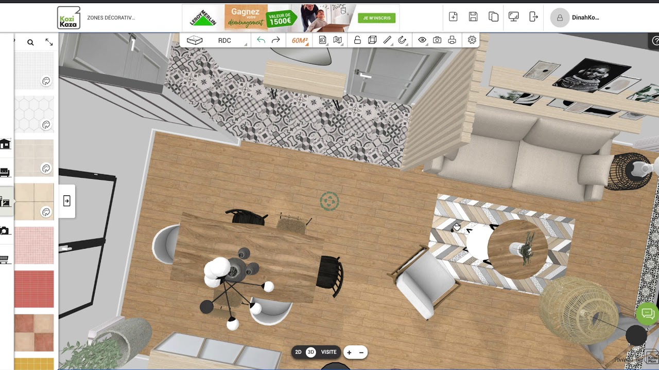 Tutoriel : ajouter des zones décoratives sur l'outil plan 3D Kazaplan