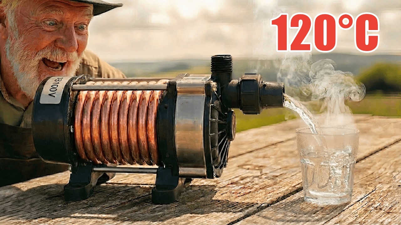 Бесплатная горячая вода без газа и огня! Просто вставьте медную трубу в насос обратного осмоса, и в