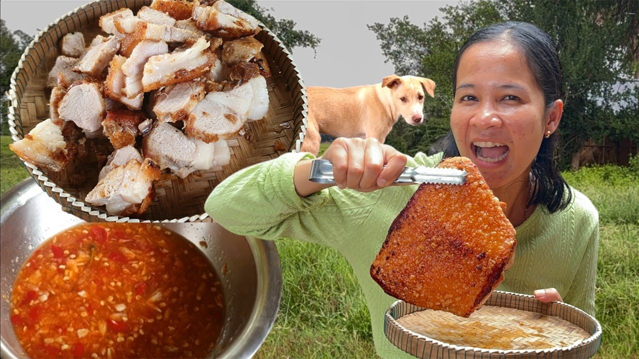 Unbelievably Crispy Pork Belly with Koh Kong Fish Sauce | Authentic Village Cooking
