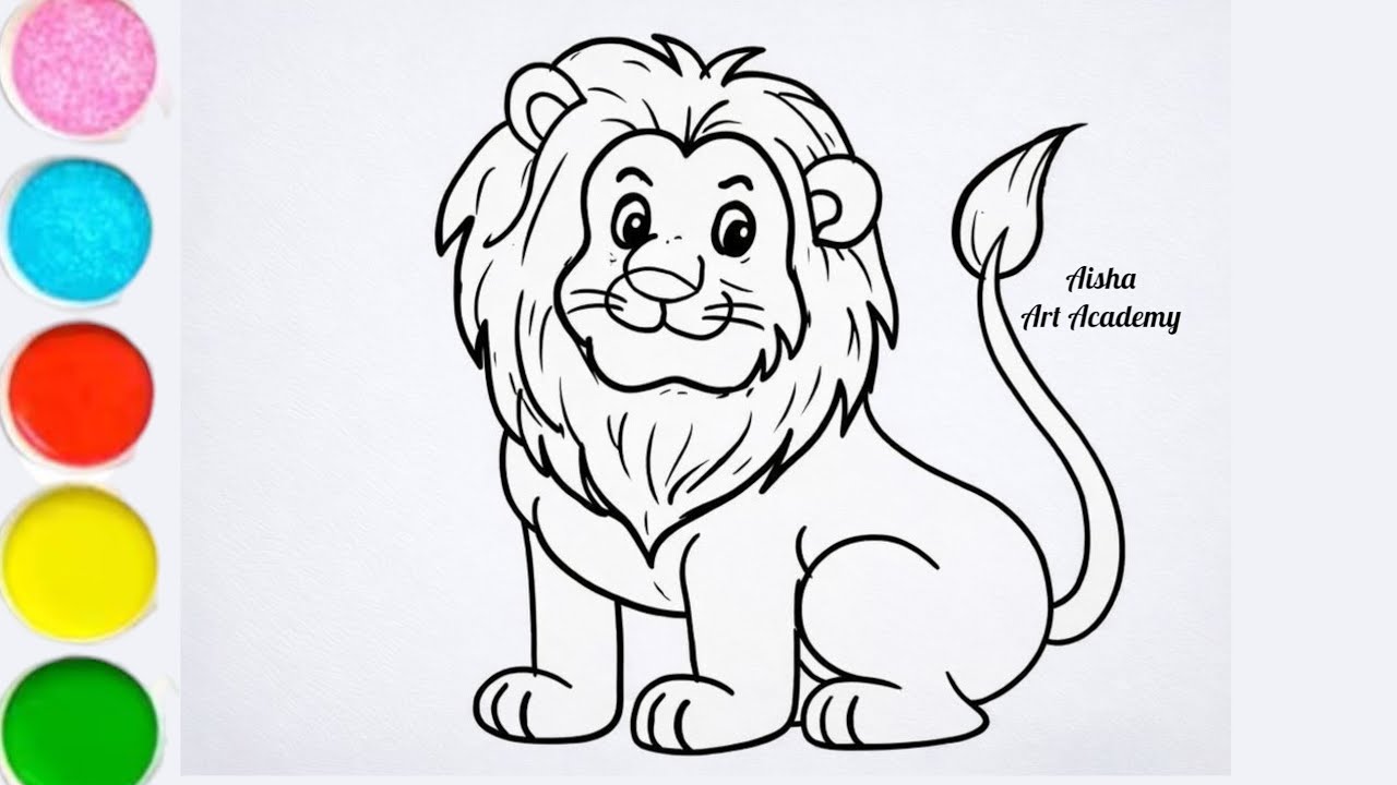 Easy Lion Drawing for kids and Beginners 