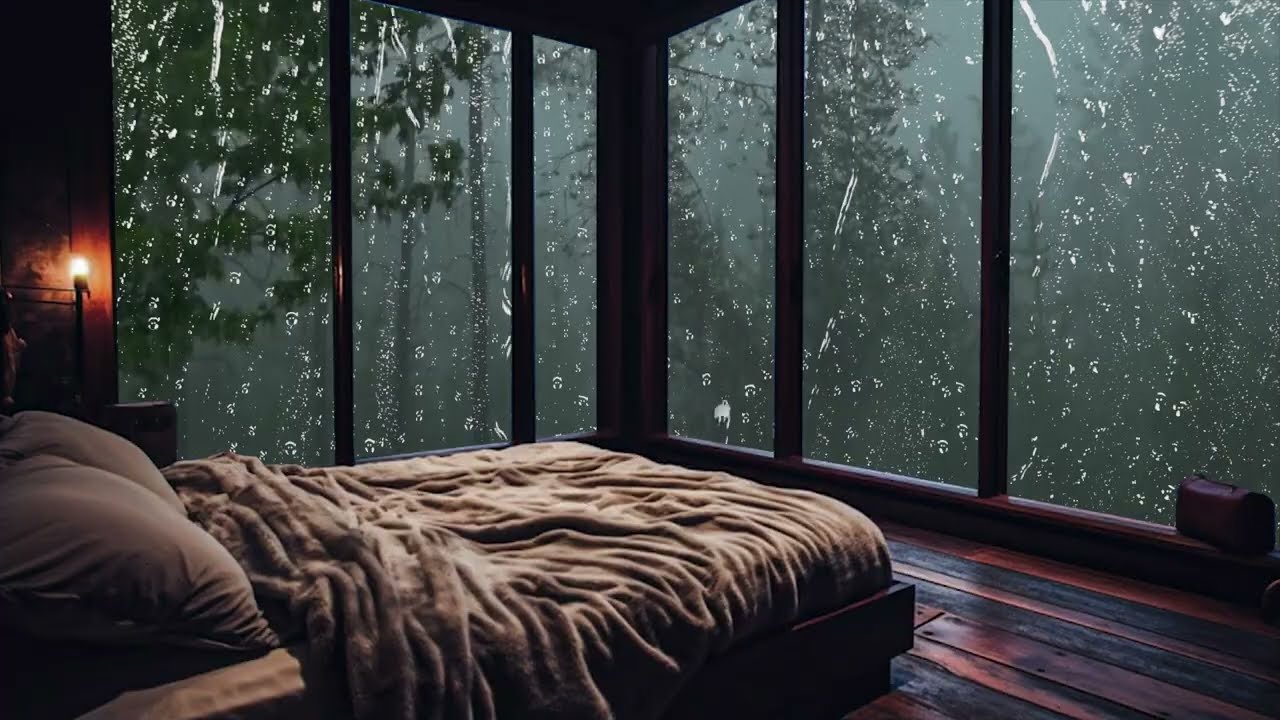 🔴 Rainy Night in a Cozy Cabin 🌧️ Deep Sleep Rain Sounds – Rain ASMR