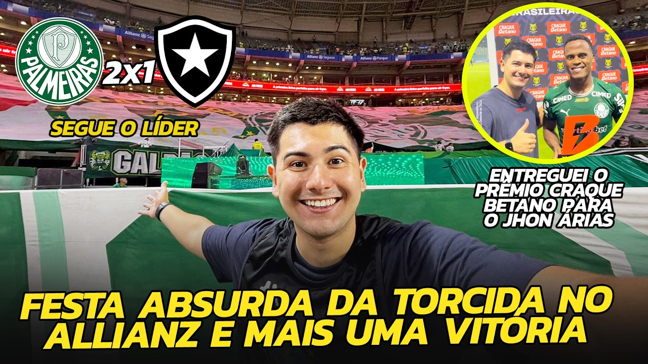 VERDÃO LÍDER DO BRASILEIRÃO E EU FILMEI A TRETA DO MARLON FREITAS COMPLETA! Palmeiras 2x1 Botafogo