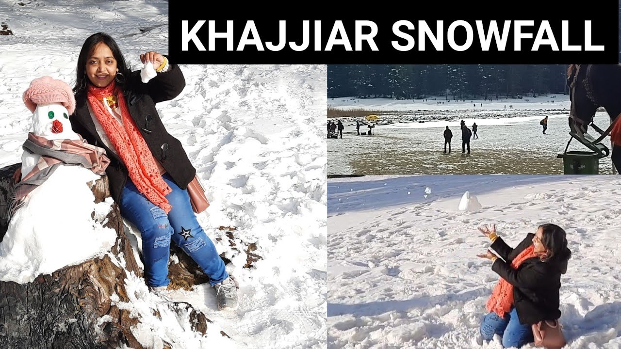 Snowfall in Khajjiar, Chamba, Himachal Pradesh