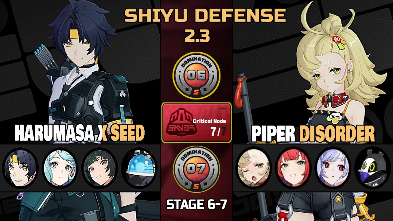 Harumasa x SEED & Piper Disorder Team Shiyu Defense Stage 6-7 S Clear | Zenless Zone Zero 2.3