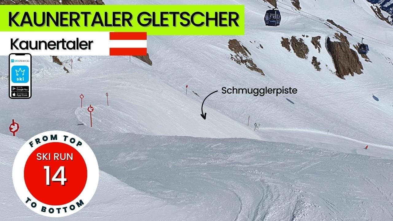 Kaunertaler Gletscher Austria / ski run 14 - Schmugglerpiste, from top to bottom