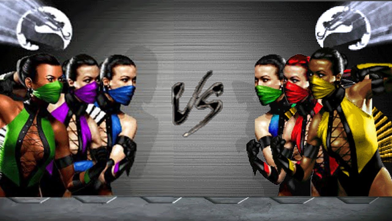 MORTAL KOMBAT TEAM BATTLE (MUGEN) - KITANA MILEENA JADE vs KHAMELEON TANYA SKARLET - CPU Vs CPU