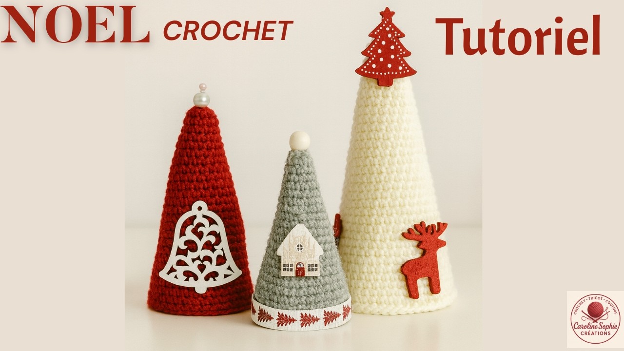 Vos d&eacute;corations nordiques au crochet 🎄 &ndash; Sapins c&ocirc;nes faciles (tutoriel complet)