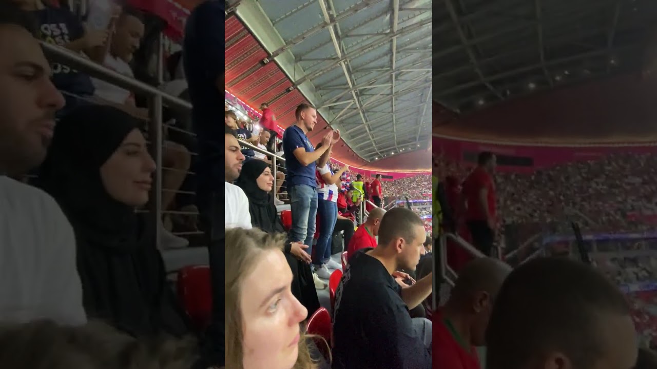 Fans react after Theo Hernandez scores 1-0 in France vs Morocco in 2022 World Cup semifinal in Qatar