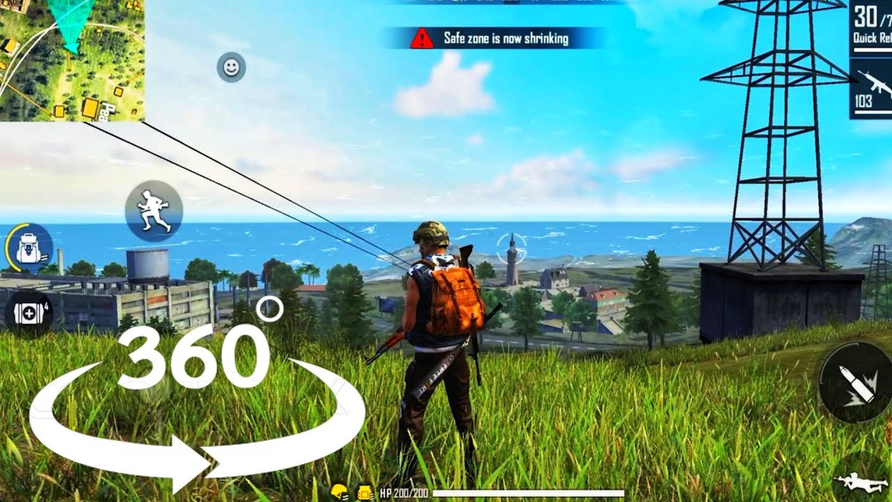 💢Free fire 360&deg; gameplay🌈 |Enjoy free fire in 360&deg; | VR experience of free fire