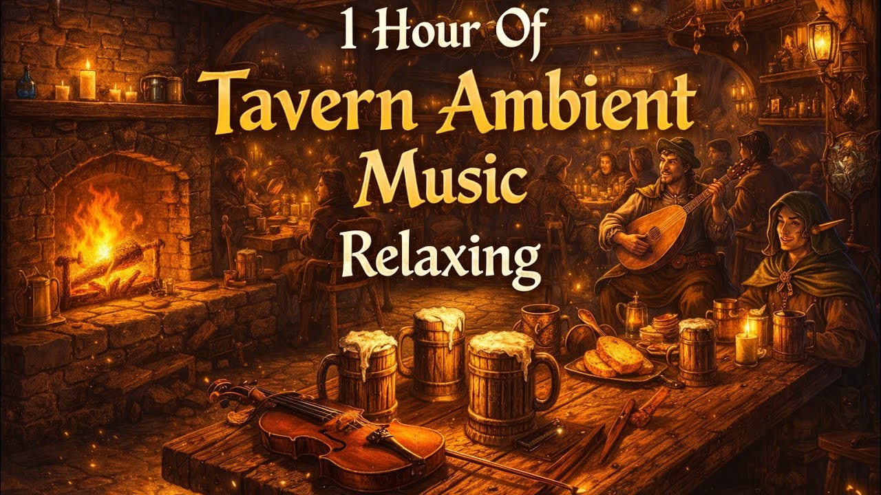 1 Hour Fantasy Tavern Ambience – Musique Médiévale Calme & Relaxante 🍺🔥 | RPG & D&D
