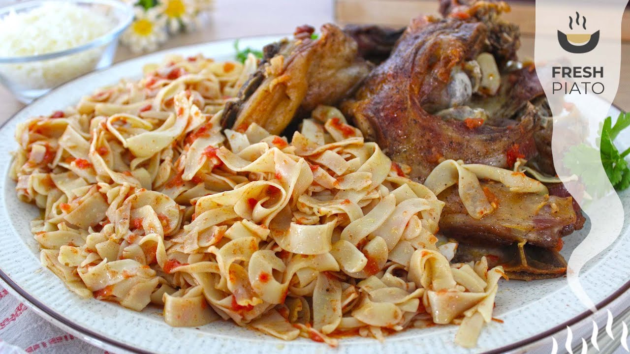 Roasted Goat with Hilopites in tomato sauce | Fresh Piato