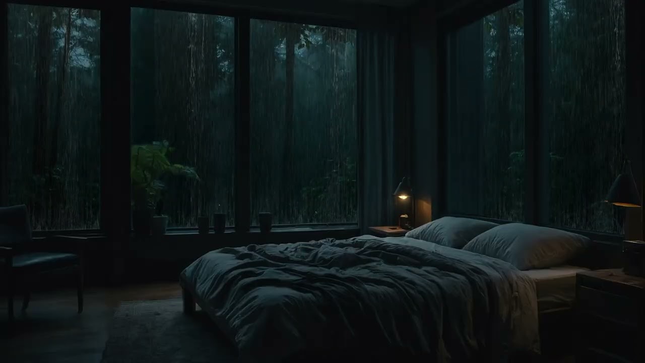 Falling Asleep to Heavy Rain Outside the Window