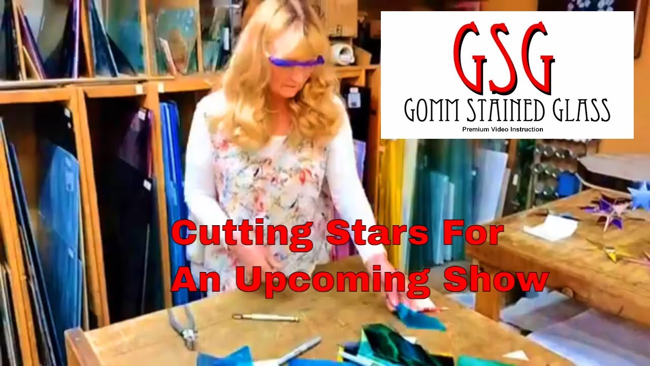 Cutting Stained Glass Stars for a show V478