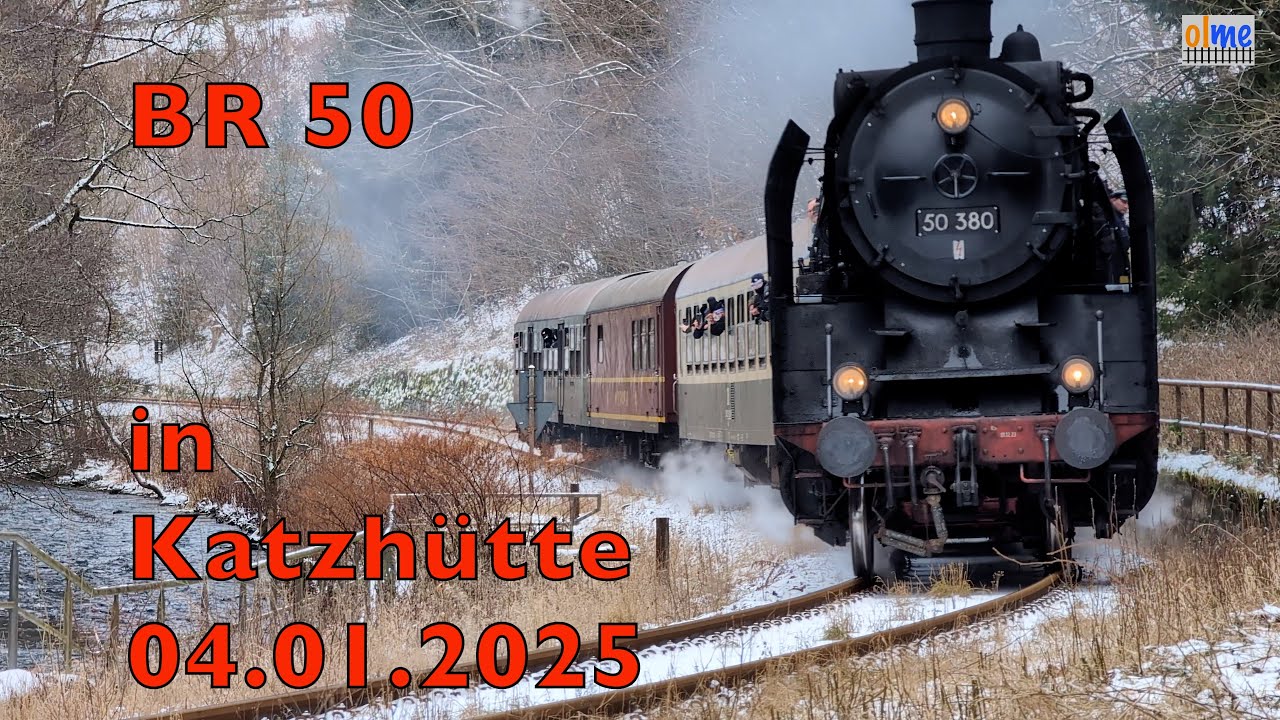 Dampflok Baureihe 50 Sonderfahrt nach Katzhütte am 04.01.2025